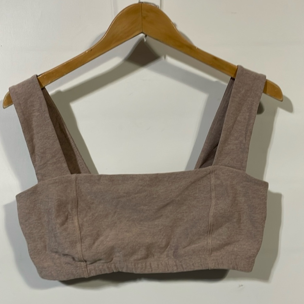 Beyond Yoga Mauve Brown Wide-Strap Sports Bra